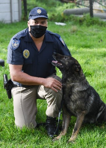 K9 Kubla Khani with handler Teryl Koen