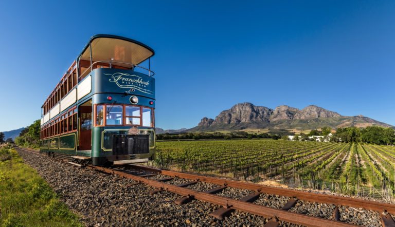 The Franschhoek Wine tram is just one one of the many attractions on offer in the town