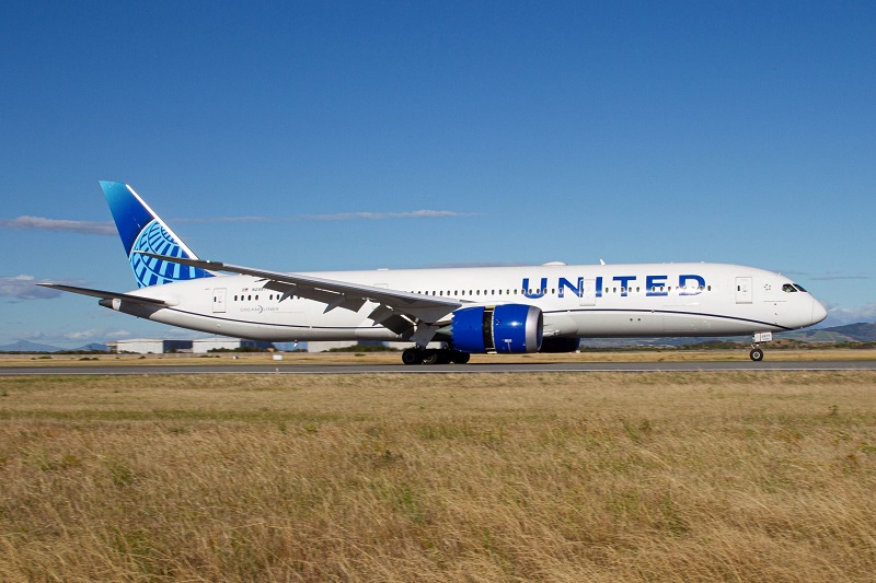 The United Airlines aircraft makes its way to the docking terminal after landing at Cape Town International Airport. Justin de Reuck, United Airlines