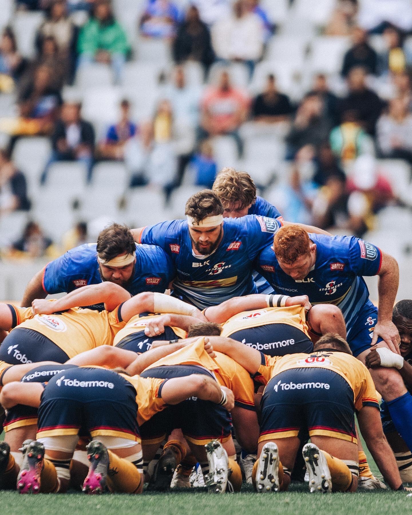 The Stormers pack getting ready to scrum against Ulster