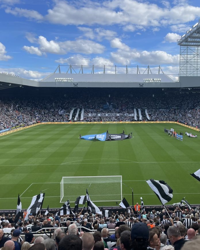 A shot of St James' Park at the Newcastle vs Man City match