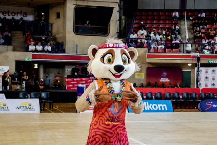 Letsatsi the Meerkat. Mascot for the Netball World Cup 2023