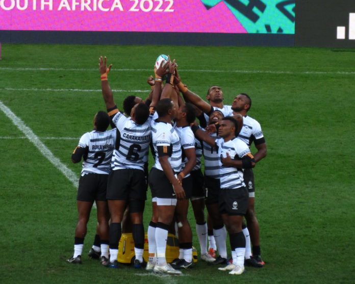 Fiji's pre-match tradition ahead of kick off at the Rugby World Cup Sevens