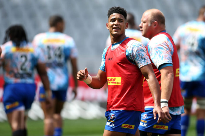 Sacha Mngomezulu at a Stormers training session at the Cape Town stadium