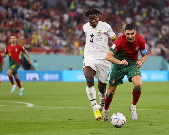 The moment Cristiano Renaldo went down in the penalty box in Portugal's FIFA World Cup opener against Ghana