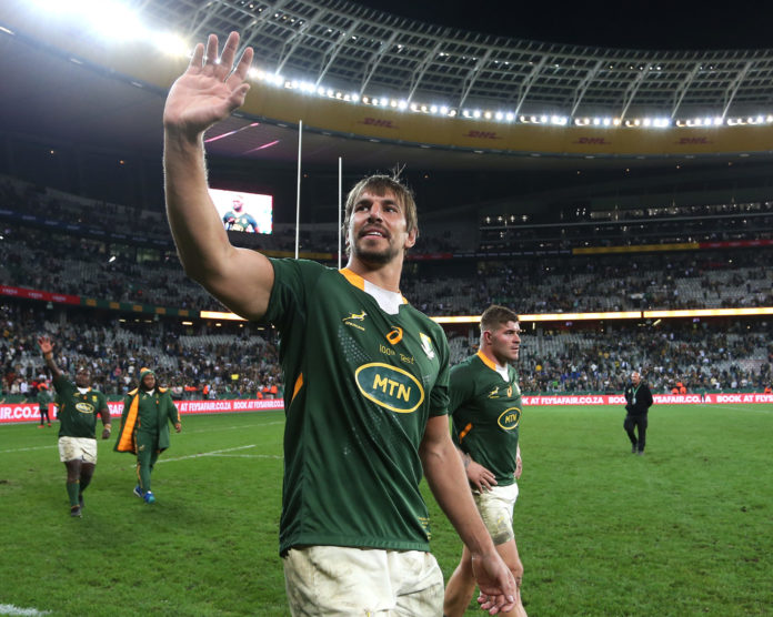 Eben Etzebeth at the Cape Town Stadium after playing his 100th Test for the Springboks.