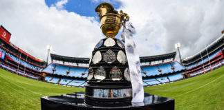The Currie Cup on display at Loftus Versfeld.