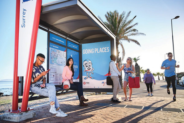 myciti commuters waitingat the bus stop