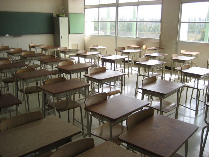 WC empty school desks