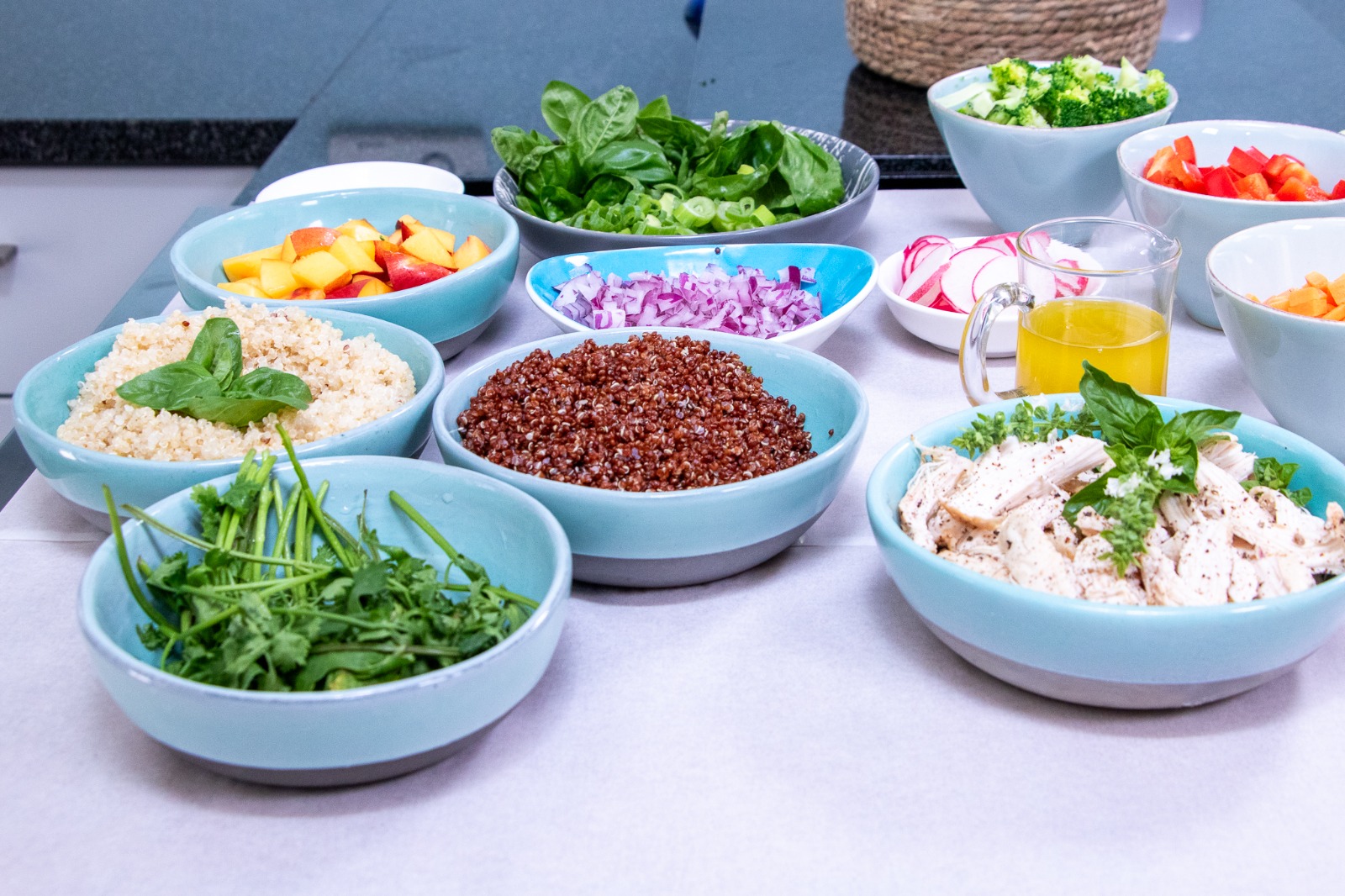 Ingredients for quinoa salad recipe 