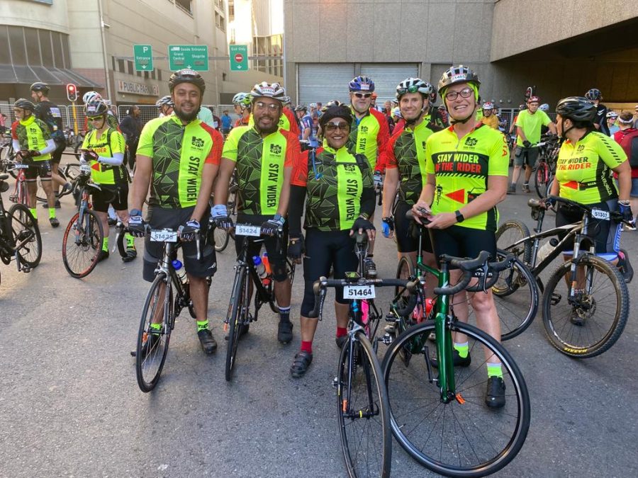 cyclists in a group