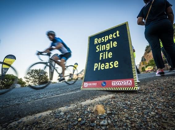 cyclists on the road