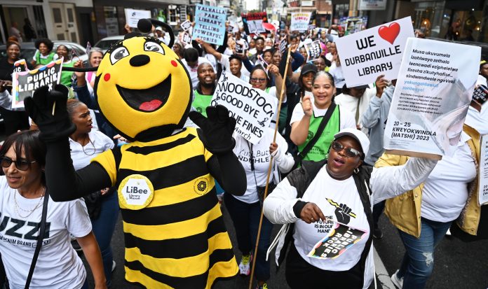 libraries march in the City ahead of fine free week