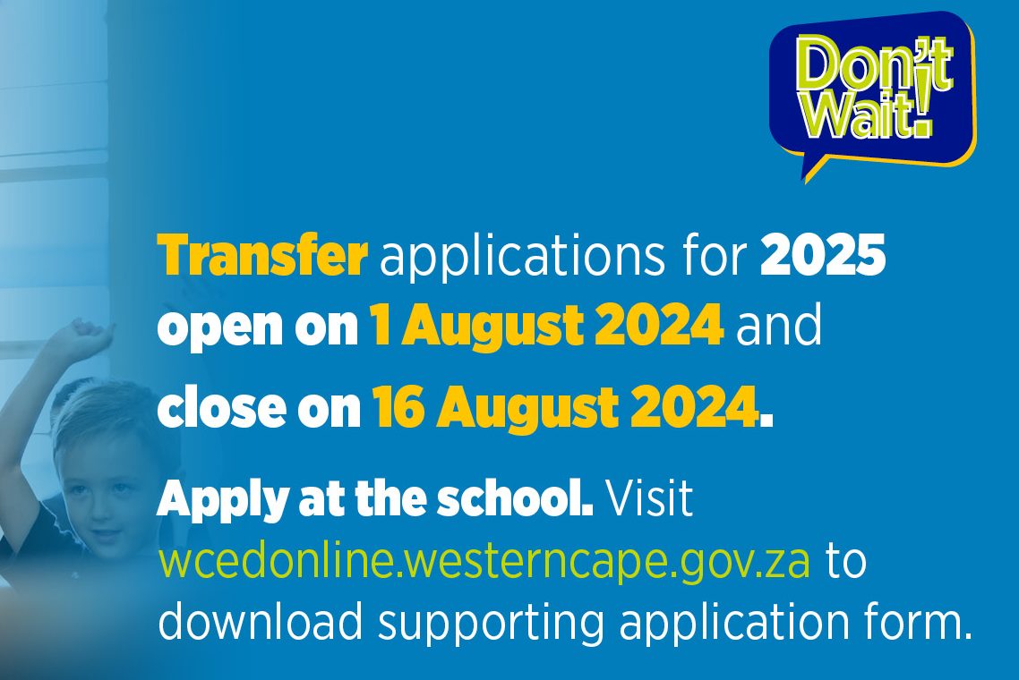 Grade R and transfer applications open soon