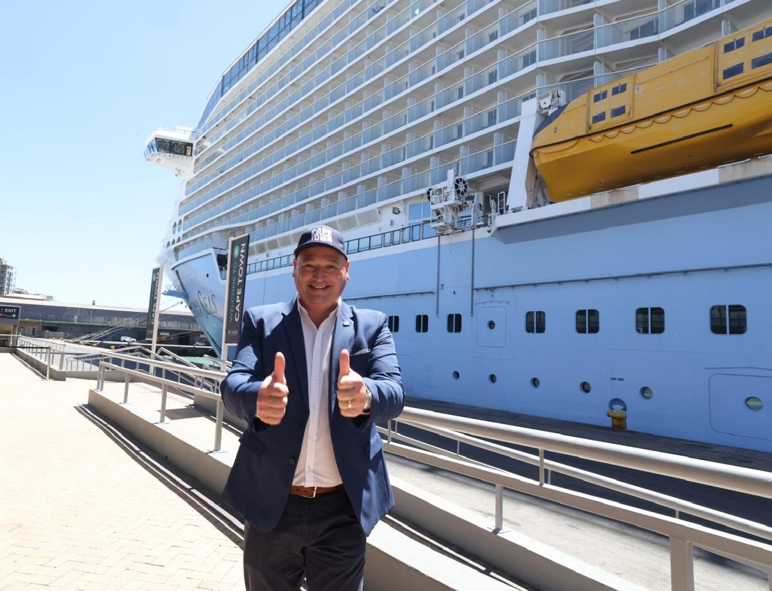 The largest luxury passenger ship to dock in Cape Town