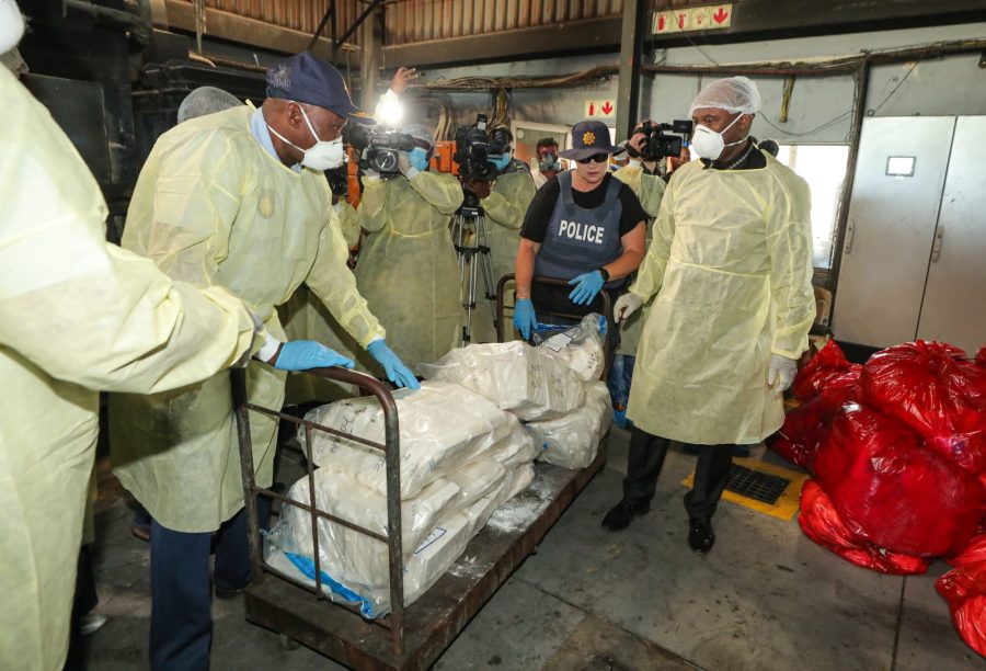 police destroy drugs