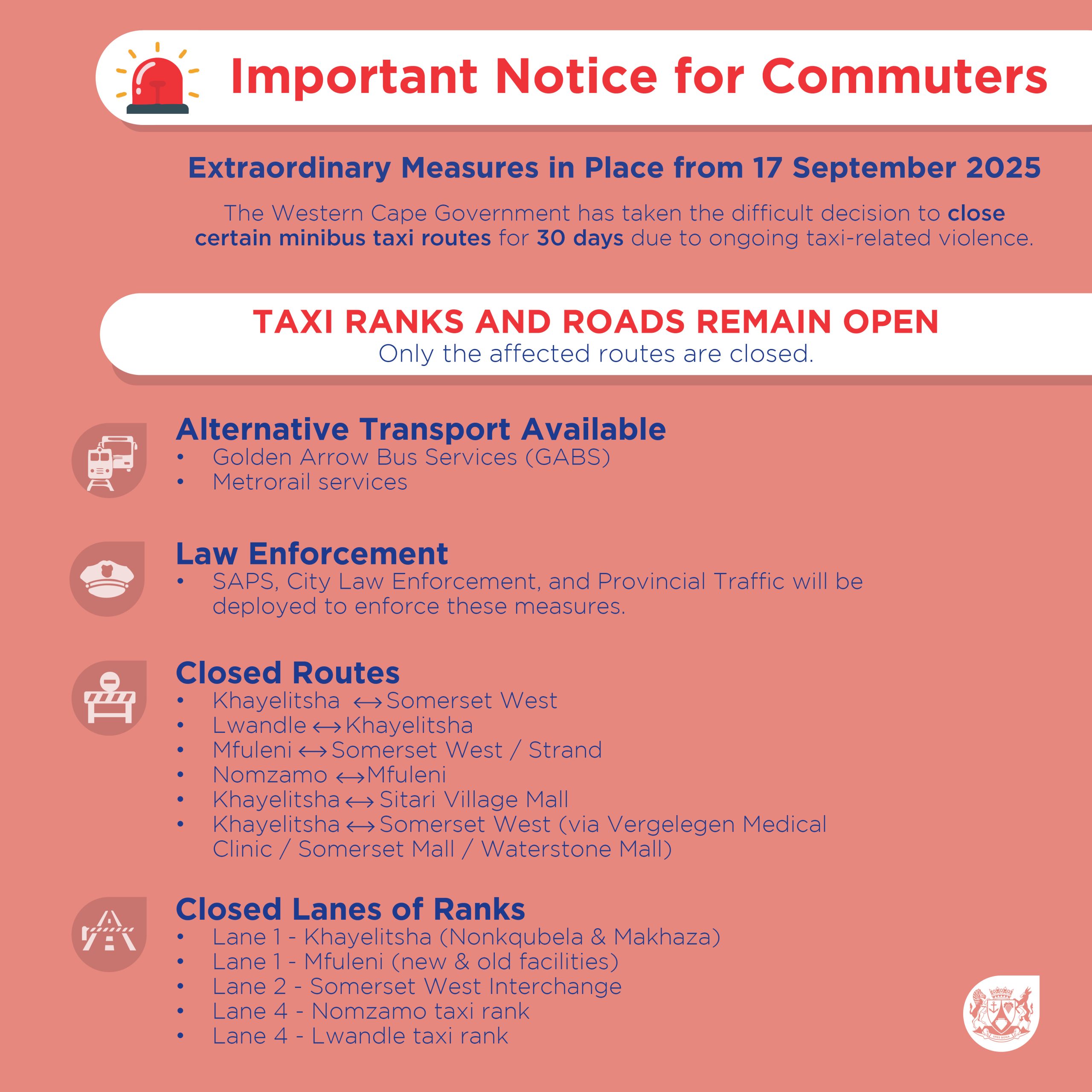no violence incidents amid taxi route closure