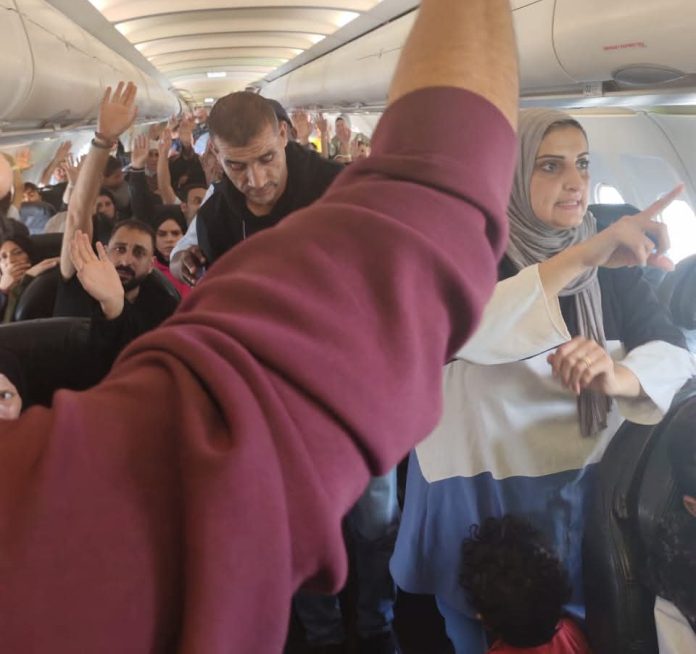 Palestinians on charter flight from Gaza