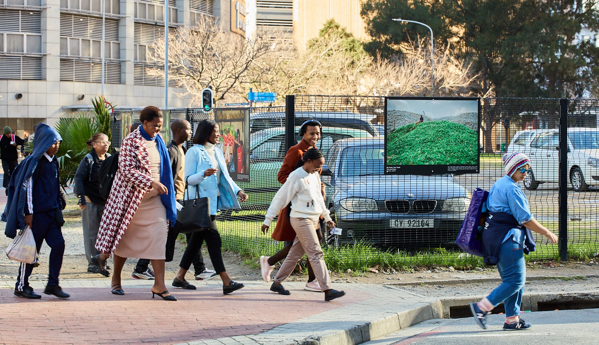 Busy city pedestrian routes turn into an open-air gallery