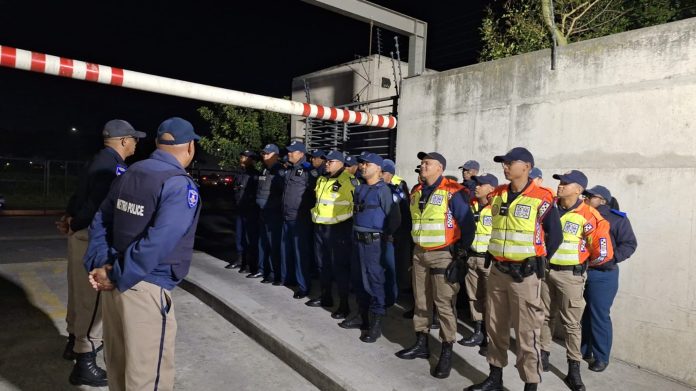 Staff on parade ahead of patrols city metro police officers