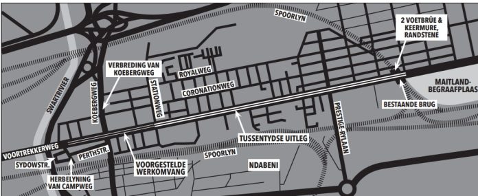 Voortrekker Road map bw 2026 Proposals have been made for upgrades to Voortrekker Road